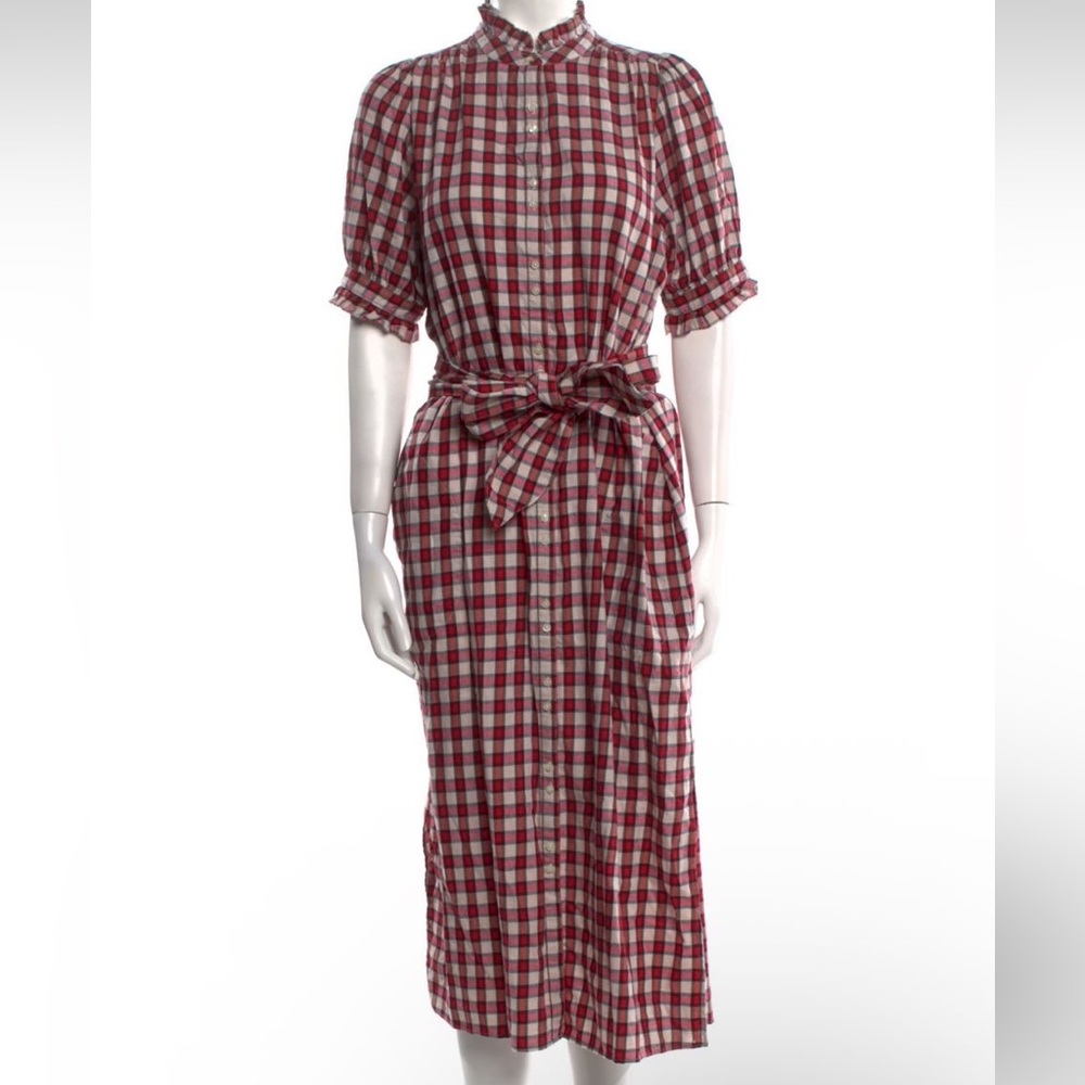 The Great Plaid Print Button Down Maxi Belted Dress size 0/S